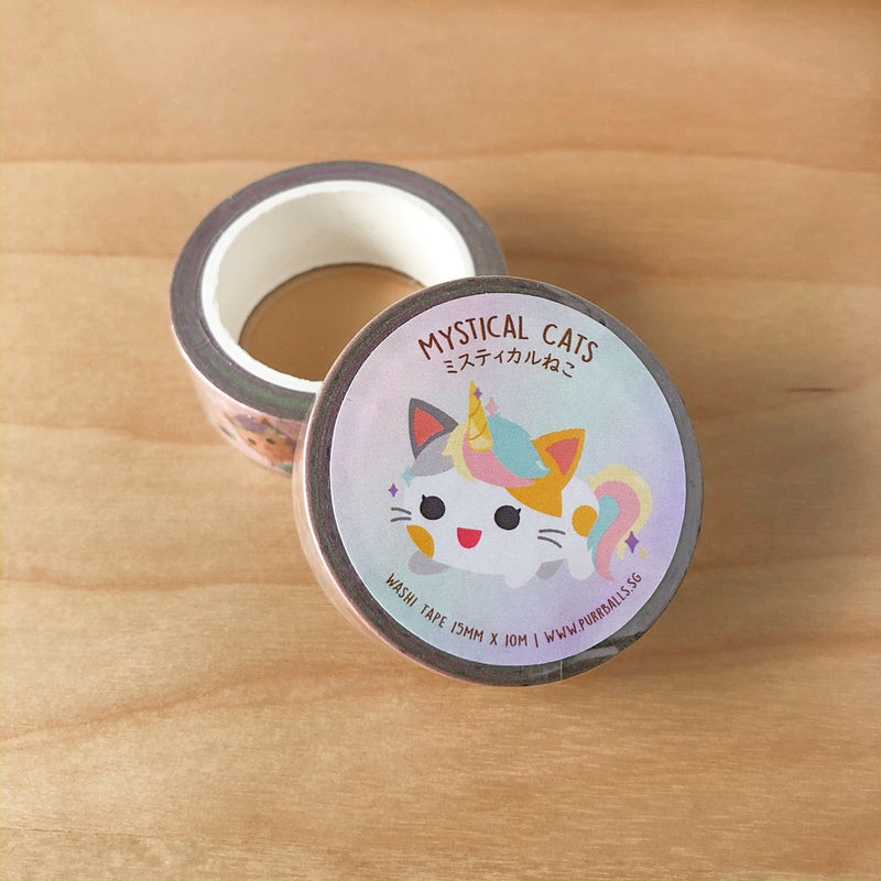 Mystical Cat Holo Foil Washi Tape