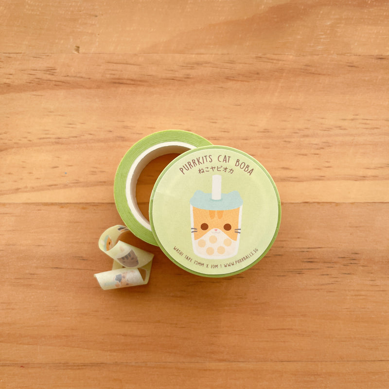 Cat Bubble Tea Washi Tape